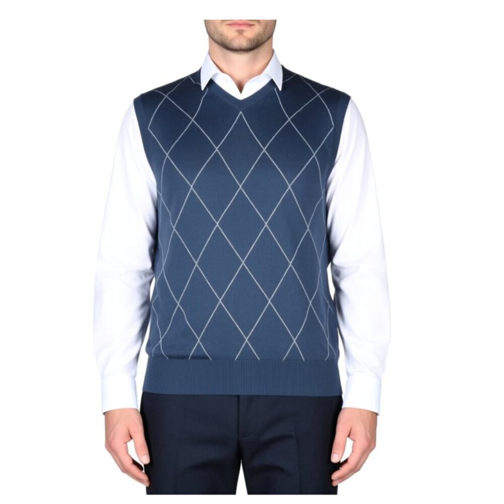 Dockers navy blue argyle sweater vest men's XXL (E46)